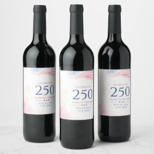 Rótulo De Garrafa De Cerveja Elegante Aquarela 250º Dia da Independência Americ