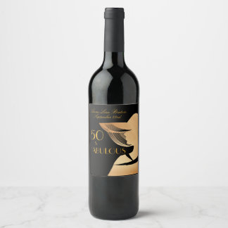 Rótulo De Garrafa De Cerveja Elegante art deco gold Fifty e Fabuloso design