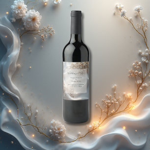 Rótulo De Garrafa De Cerveja Elegante casamento floral romântico de respiração