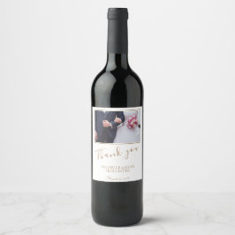 Rótulo De Garrafa De Cerveja Elegante Casamento Obrigado Foto