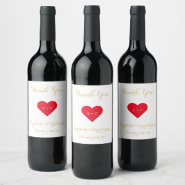 Rótulo De Garrafa De Cerveja Elegante Coração de Noivado de Casamento em Letra 