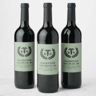 Rótulo De Garrafa De Cerveja Elegante de Graduação Escolar de Enfermagem Person
