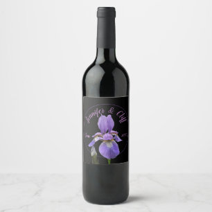 Rótulo De Garrafa De Cerveja Elegante de Íris Roxo