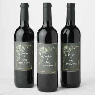 Rótulo De Garrafa De Cerveja Elegante de Vinho de Ensaio de recepções de casame