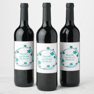 Rótulo De Garrafa De Cerveja Elegante de Vinho de Ensaio de recepções de casame