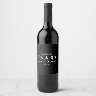Rótulo De Garrafa De Cerveja Elegante Dia de os pais Preto - Nomes das Crianças