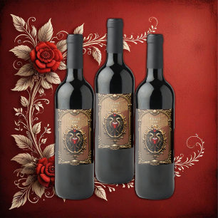Rótulo De Garrafa De Cerveja Elegante emblema cardíaco luxuoso.