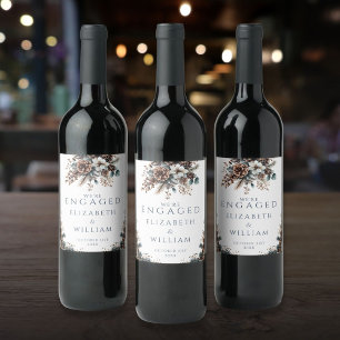 Rótulo De Garrafa De Cerveja Elegante Festa de Compromisso Floresta de Pinheiro