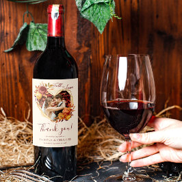 Rótulo De Garrafa De Cerveja Elegante Floral Boho Apaixonado Fotografia Casamen