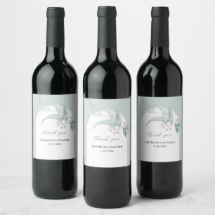 Rótulo De Garrafa De Cerveja Elegante Hortelã Exótico Eucalipto Floral Aquarela