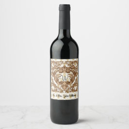 Rótulo De Garrafa De Cerveja Elegante Inicial Personalizada & Nome