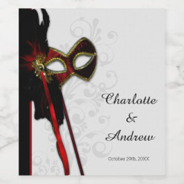 Rótulo De Garrafa De Cerveja Elegante Mascarada