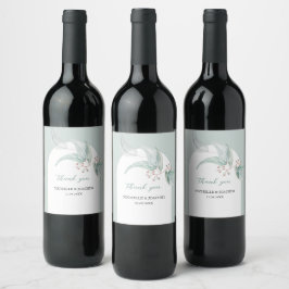Rótulo De Garrafa De Cerveja Elegante Mint Exótico Eucalyptus Floral Watercolor
