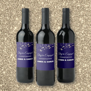 Rótulo De Garrafa De Cerveja Elegante, Parabéns de Noivado Personalizados
