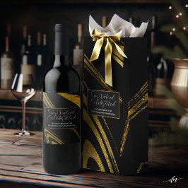 Rótulo De Garrafa De Cerveja Elegante Preto e Dourado