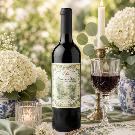 Rótulo De Garrafa De Cerveja Elegante Propriedade com Porta de Jardim Floral