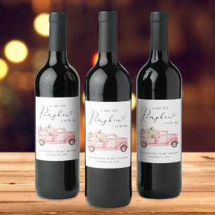 Rótulo De Garrafa De Cerveja Elegante Pumpkin Floral Watercolor Baby Girl Chá