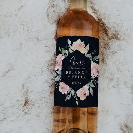 Rótulo De Garrafa De Cerveja Elegante Rosa Blush Anima Rotulagem De Vinho De Ca