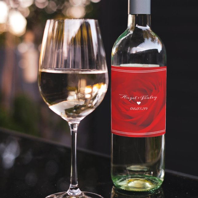 Rótulo De Garrafa De Cerveja Elegante Rosa vermelha estética química romântica (Criador carregado)