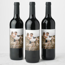 Rótulo De Garrafa De Cerveja elegante roteiro clássico de foto de casamento obr
