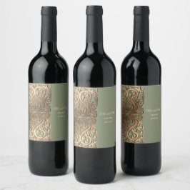 Rótulo De Garrafa De Cerveja Elegante, senador moderno, verde e ouro, luxo Dour