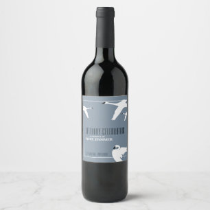 Rótulo De Garrafa De Cerveja Elegante Swan, Aniversário