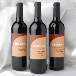 Rótulo De Garrafa De Cerveja Elegante Terracota de Pêssego Arco Boho Casamento 