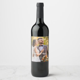 Rótulo De Garrafa De Cerveja Elegante tipografia de foto paisagem de casamento