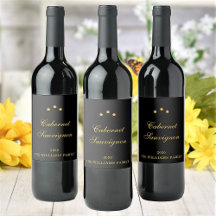 Elegante Variedade de Vinho Personalizada Nome da 