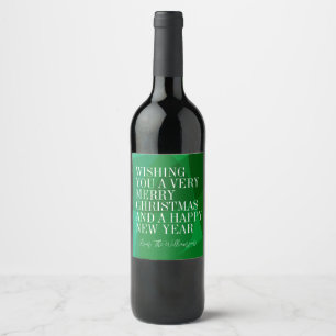 Rótulo De Garrafa De Cerveja Elegante Verde Abstrato Natalino Personalizado