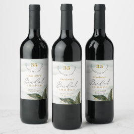 Rótulo De Garrafa De Cerveja Elegante Verde Dourado Chá de panela de Aquarela