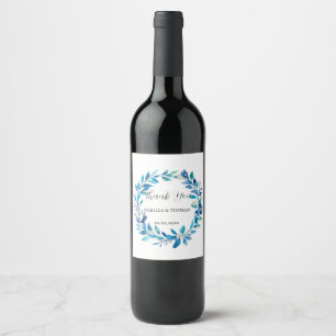 Rótulo De Garrafa De Cerveja Elegante Vitória Azul Naval Lírio Floral Botânico