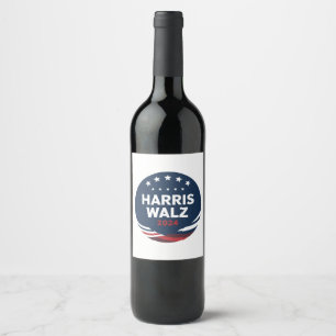 Rótulo De Garrafa De Cerveja Eleição do Botão Retro para Democratas Harris Walt