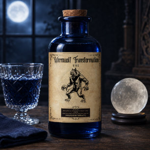 Rótulo De Garrafa De Cerveja Elixir de Transformação de Lobisomem: Abrace a Fer