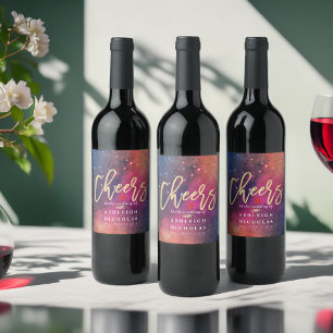 Rótulo De Garrafa De Cerveja Elogios às constelações da nebulosa da galáxia