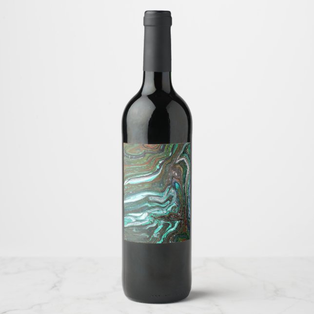 Rótulo De Garrafa De Cerveja Embalagem Acima De 2 Garrafas De Vinho Verde Abstr (Frente)