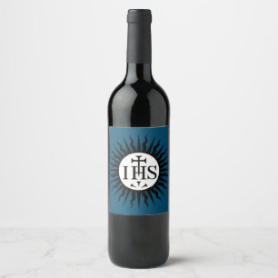 Rótulo De Garrafa De Cerveja Emblema da Companhia de Jesus Monograma