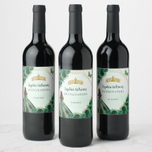 Emerald Green Dourada Princesa Floral Quinceañera