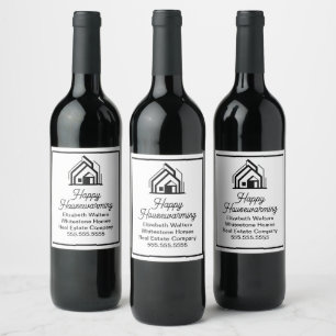 Rótulo De Garrafa De Cerveja Empresa de Imóveis Elegante Corretor Personalizado