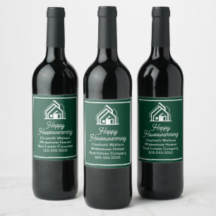 Rótulo De Garrafa De Cerveja Empresa Imobiliária Chic Green Corretor Personaliz