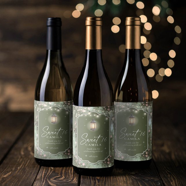 Rótulo De Garrafa De Cerveja Encantado Garden Sweet 16 Pink ID1163 (Criador carregado)