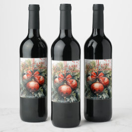 Rótulo De Garrafa De Cerveja Encantador Mistura de Natal Moderna de Aquarela