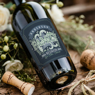 Rótulo De Garrafa De Cerveja Encontro Familiar Montanhas Lago Motivo ID1317