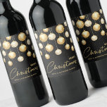 Rótulo De Garrafa De Cerveja Enfeites de natal Dourados Pretos<br><div class="desc">Ouro elegante e ornamentos de árvores brancas de Natal em fundo preto, personalize essas etiquetas de garrafas de vinho para dar como presentes ou para servir na sua festa de janto de férias, festa de Natal corporativa, festa de noivado de casamento de feriados e muito mais. CORRESPONDENTE a itens na...</div>