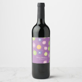 Rótulo De Garrafa De Cerveja Enfeites de Natal Pastéis Flocos de Neve Violeta  