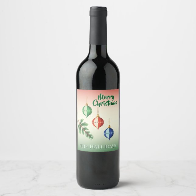 Rótulo De Garrafa De Cerveja Enfeites de Natal Retro (Frente)