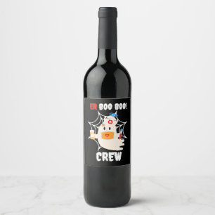 Rótulo De Garrafa De Cerveja Enfermeira da tripulação do Halloween Cute Ghost