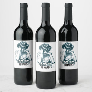 Rótulo De Garrafa De Cerveja Engraçado Adulto é Duro Gibson Girl