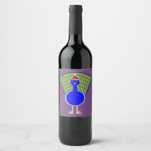 Rótulo De Garrafa De Cerveja Engraçado Peacock de Natal