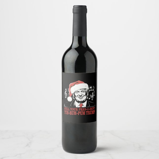 Rótulo De Garrafa De Cerveja Engraçado Presidente Trump Pajamas Ugly Xmas (Frente)